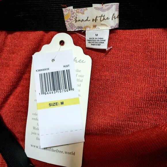 *2/$25* Band of the Free Womens Skirt Medium Orange Knit Ribbed Midi Side Slit - Picture 5 of 6